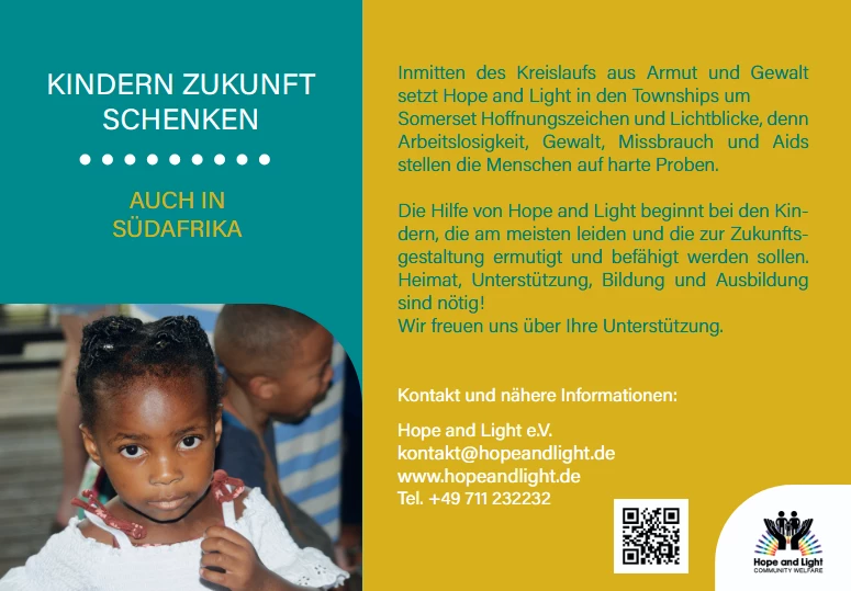 Hope and light e.V. Anzeige